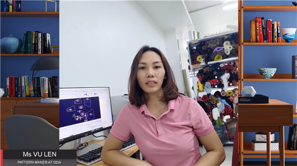 Ms Vũ Len đang làm việc tại thương hiệu thời trang GDA