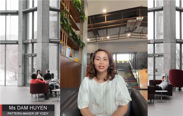 Ms Đàm Huyên làm việc tại thương hiệu thời trang YODY