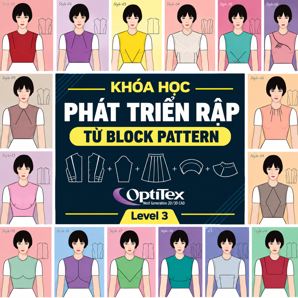 Khóa học phát triển rập từ Block Pattern trên phần mềm Optitex