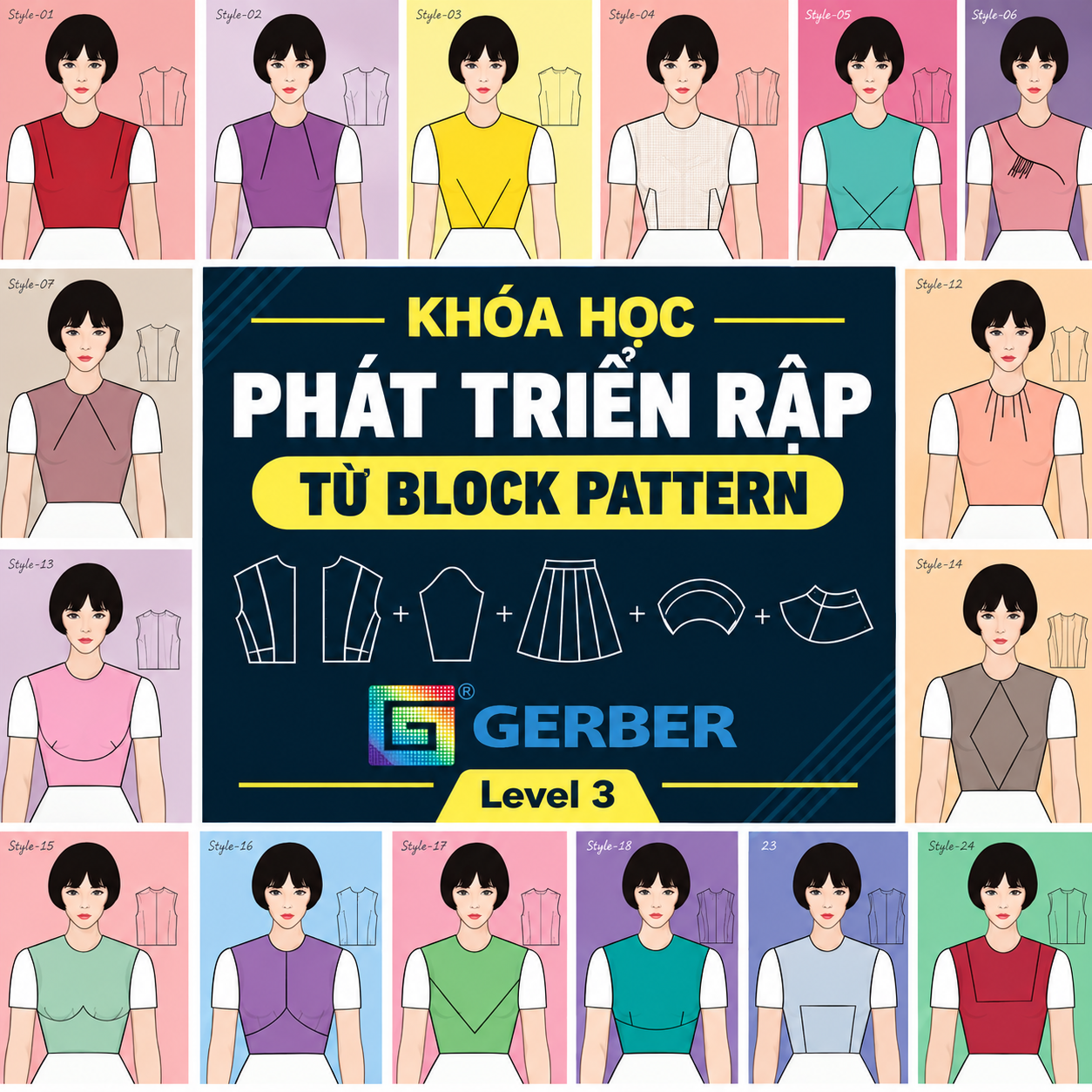 Khóa học phát triển rập từ Block Pattern trên phần mềm Gerber AccuMark