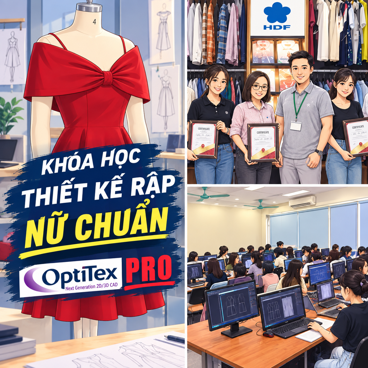 Khóa học thiết kế rập THỜI TRANG NỮ CHUẨN trên phần mềm OPTITEX PRO