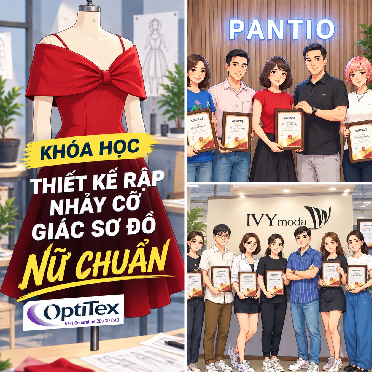 Khóa học thiết kế rập THỜI TRANG NỮ CHUẨN PHOM trên phần mềm OPTITEX