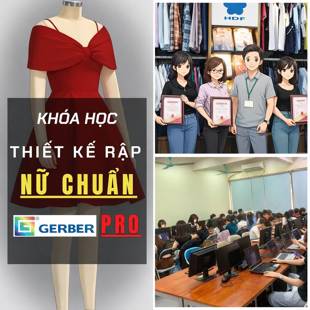 Khóa học thiết kế rập THỜI TRANG NỮ CHUẨN trên phần mềm GERBER PRO
