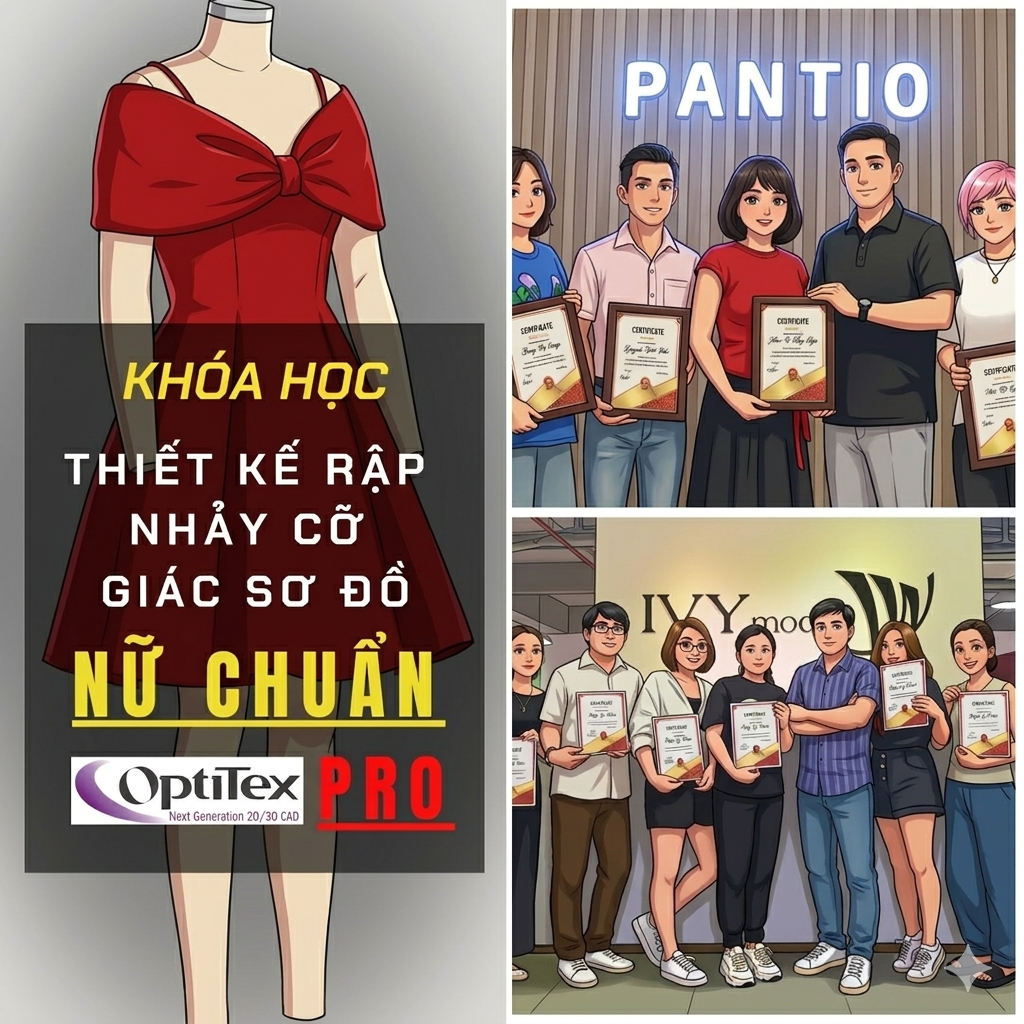 Khóa học thiết kế rập, nhảy cỡ, giác sơ đồ THỜI TRANG NỮ CHUẨN trên phần mềm OPTITEX PRO